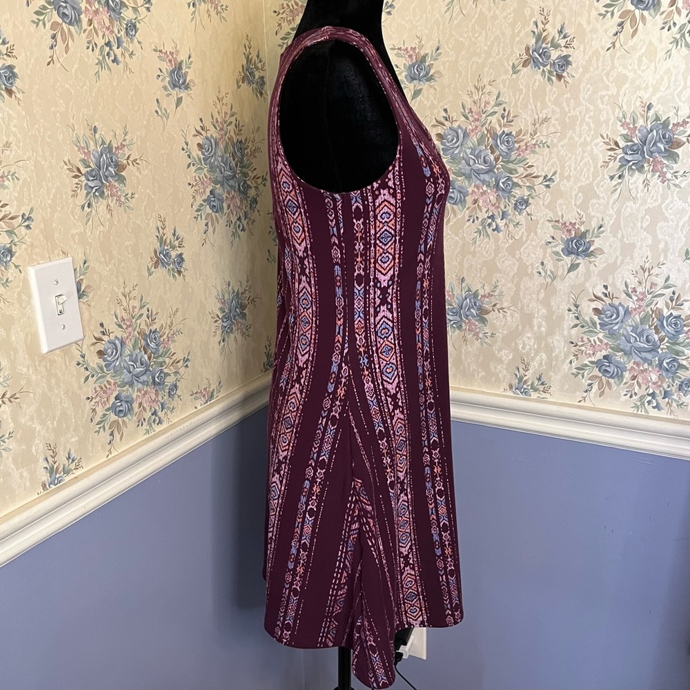 Mudd Women's Purple Pink boho Aztec Sleeveless Dress, Size XS - Picture 3 of 10